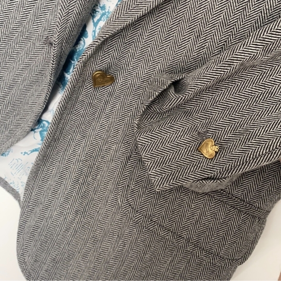 Vera Wang Princess Herringbone Blazer L - Picture 6 of 6